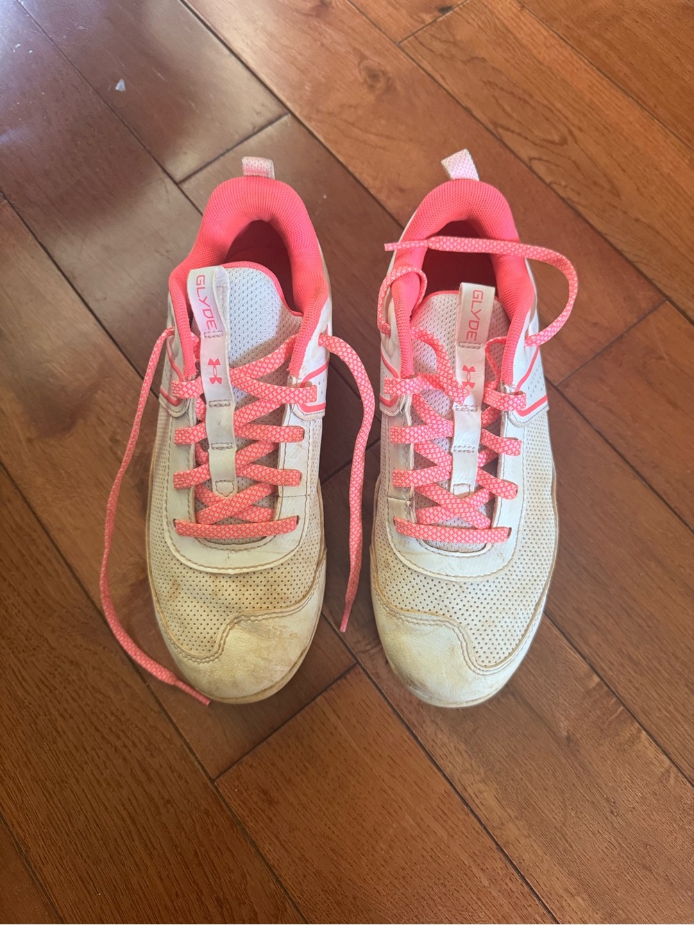 Under Armour Girls Pink and White Athletic Shoes